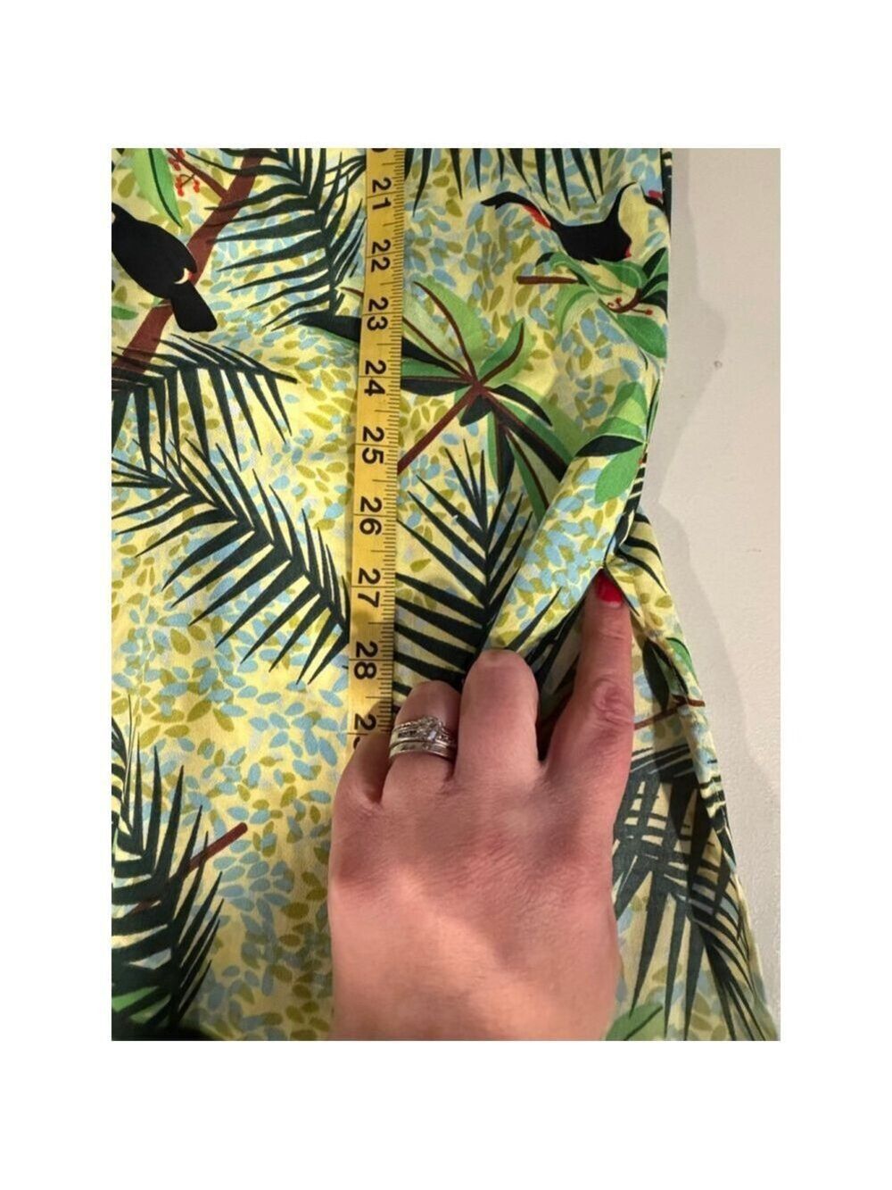 America & Beyond Green Tropical Print Maxi Dress M - Picture 11 of 11